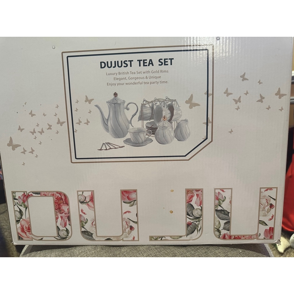 DUJUST Tea Set, Pink, 15-Piece - Picture 4 of 4